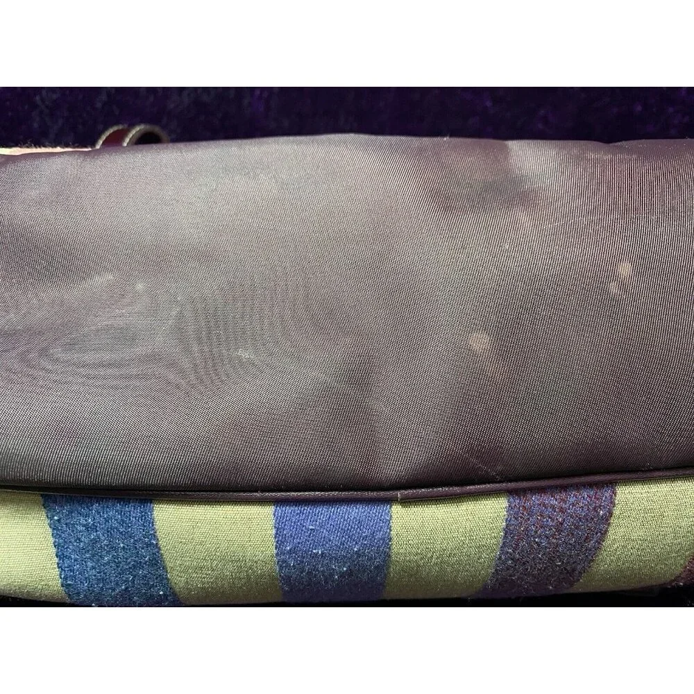 LONGCHAMP Shoulder Bag Pink Red Rainbow Stripe Leather Hobo